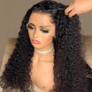 Human hair water waves hd lace wig
18 inches